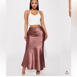 Satin Maxi Skirt - Copper